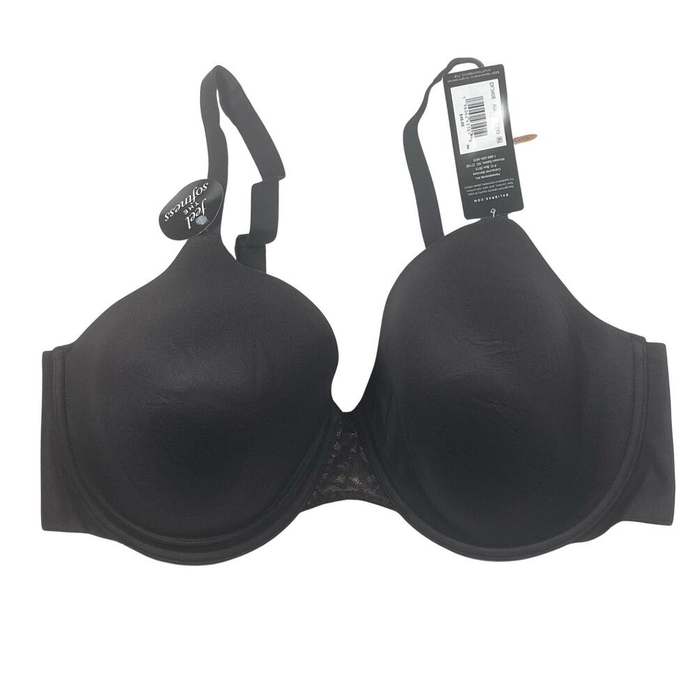 NWT Bali Comfort Revolution 42DD Black Soft Touch Wire Bra Smoothing Cool Fabric